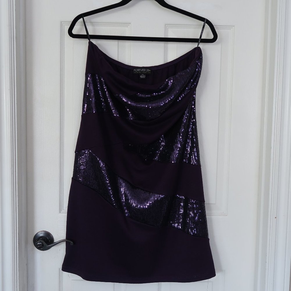 Women's Purple Tube Sparkly Dress